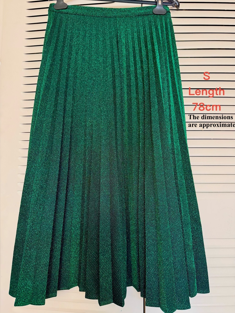 Zara Green Pleated Midi Skirt - Women's Shimmery Green